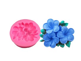 Molde silicona 3 flores de 5 petalos